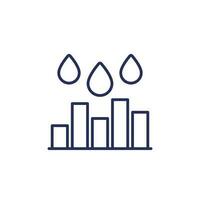 water level line icon with a graph vector