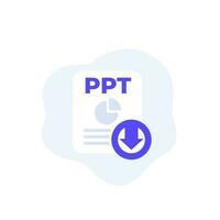 PPT file download icon for web vector