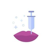 filler injection for lips vector icon