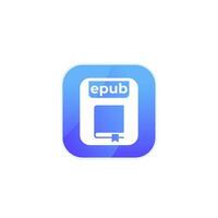 epub file icon, e-book format vector