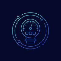 Gas meter icon, linear design vector