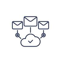 email service line icon with a cloud vector