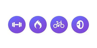 Fitness icons for apps and web vector