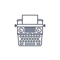 typewriter line icon on white vector