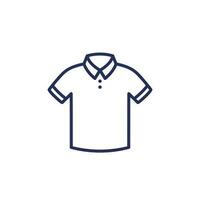 polo camisa línea icono en blanco vector