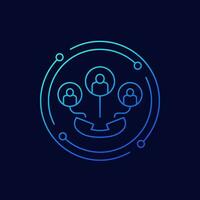 group call line vector icon with people