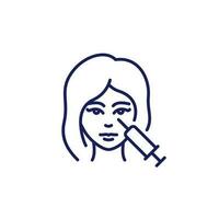 mesotherapy line icon with face of a girl vector