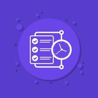 parte de horas, hora rastreo icono para web vector