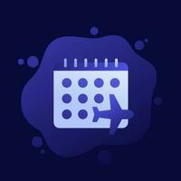 Flight calendar icon, vector design