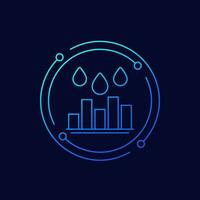 water level line vector icon with a graph