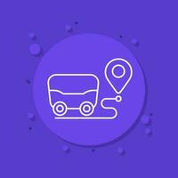 delivery robot on the way line icon, vector