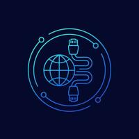 ethernet cables and network line icon vector