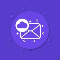 correo a nube icono para web vector