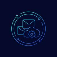 email automation, SaaS line vector icon