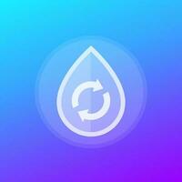 reuse water vector icon with a drop