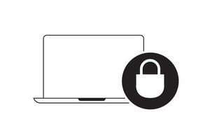 Flat style banners set. Security concept with lock and chain around laptop. Search engine concept with a magnifying glass and a laptop. vector