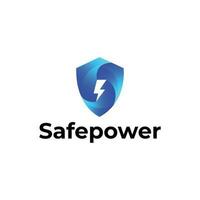 Safe power modern power supply logo design vector