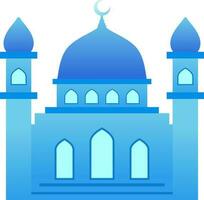 Mosque vector illustration. Shiny mosque icon for sign and symbol of muslim worship place. Mosque gradient icon of islam religion and muslim faith. Place of muslim to pray