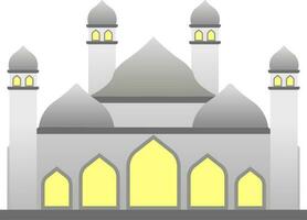 Mosque vector illustration. Shiny mosque icon for sign and symbol of muslim worship place. Mosque gradient icon of islam religion and muslim faith. Place of muslim to pray