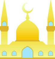 Mosque vector illustration. Shiny mosque icon for sign and symbol of muslim worship place. Mosque gradient icon of islam religion and muslim faith. Place of muslim to pray