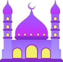 Mosque vector illustration. Shiny mosque icon for sign and symbol of muslim worship place. Mosque gradient icon of islam religion and muslim faith. Place of muslim to pray