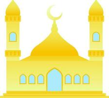 Mosque vector illustration. Shiny mosque icon for sign and symbol of muslim worship place. Mosque gradient icon of islam religion and muslim faith. Place of muslim to pray