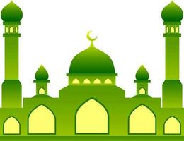 Mosque vector illustration. Shiny mosque icon for sign and symbol of muslim worship place. Mosque gradient icon of islam religion and muslim faith. Place of muslim to pray