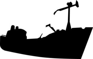 Shipwreck icon vector illustration. Shipwreck silhouette for icon, symbol or sign. Shipwreck symbol for design about seascape, underwater, sea, deep sea or ocean. Single icon vector