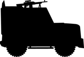 Military car icon vector illustration. Light utility vehicle silhouette for icon, symbol or sign. Military vehicle symbol for design about military, war, battlefield, conflict , defense and armored