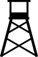 Watchtower icon vector illustration. Guard tower silhouette for icon, symbol or sign. Guard post symbol for design about security, military, safety, jail, prison and patrol