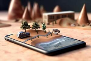 gps travel direction navigation phone mobile position location point map. . photo