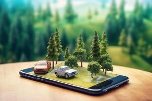 point gps navigation phone map position direction location travel mobile. . photo