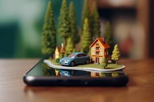 navigation phone point position location gps travel mobile map direction. . photo
