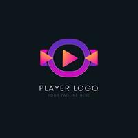 modern gradient youtube player button  design vector