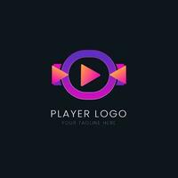 modern gradient youtube player button  design vector