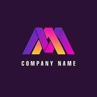letter a and m logo design vector