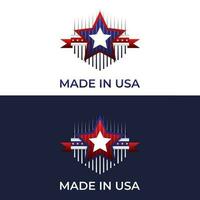 monoline shield american flag logo design vector