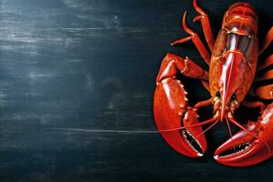 seafood cooked claw crawfish healthy food background lobster crayfish red boiled. Generative AI. photo