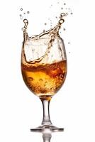 object background gradient alcohol bubble beer splash glass foam cold drink. . photo