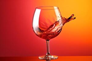 drink closeup liquid wine splash alcohol background red glass party gradient. . photo