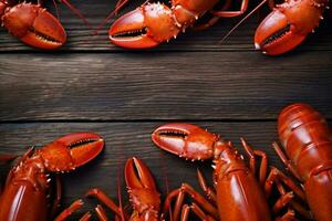 lobster red crayfish food seafood crawfish claw cooked grill background boiled. Generative AI. photo
