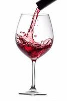 background party liquid glass drink closeup alcohol pour gradient wine red. Generative AI. photo