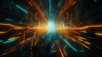 line background motion light yellow design modern blue futuristic abstract technology. . photo