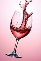 gradient liquid background party closeup glass drink alcohol wine red celebrate. Generative AI. photo