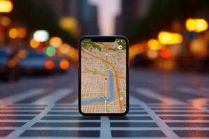 gps phone map navigation mobile point location direction travel position. . photo