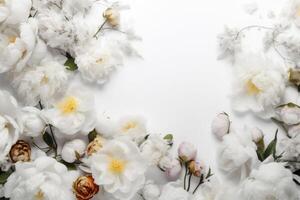 white blossom flower spring celebration floral background nature beautiful wedding frame. . photo