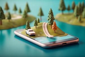 position navigation phone gps point location direction travel mobile map. . photo