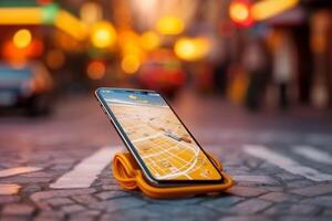 phone navigation mobile direction map location gps position travel point. . photo