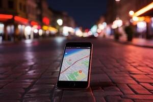navigation gps map mobile travel phone location point position direction. . photo