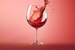 background drink wine party transparent liquid glass red closeup gradient alcohol. Generative AI. photo